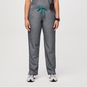Figs Kade Cargo Scrub Pants Straight Leg 4 Pocket Graphite Gray Large Petite
